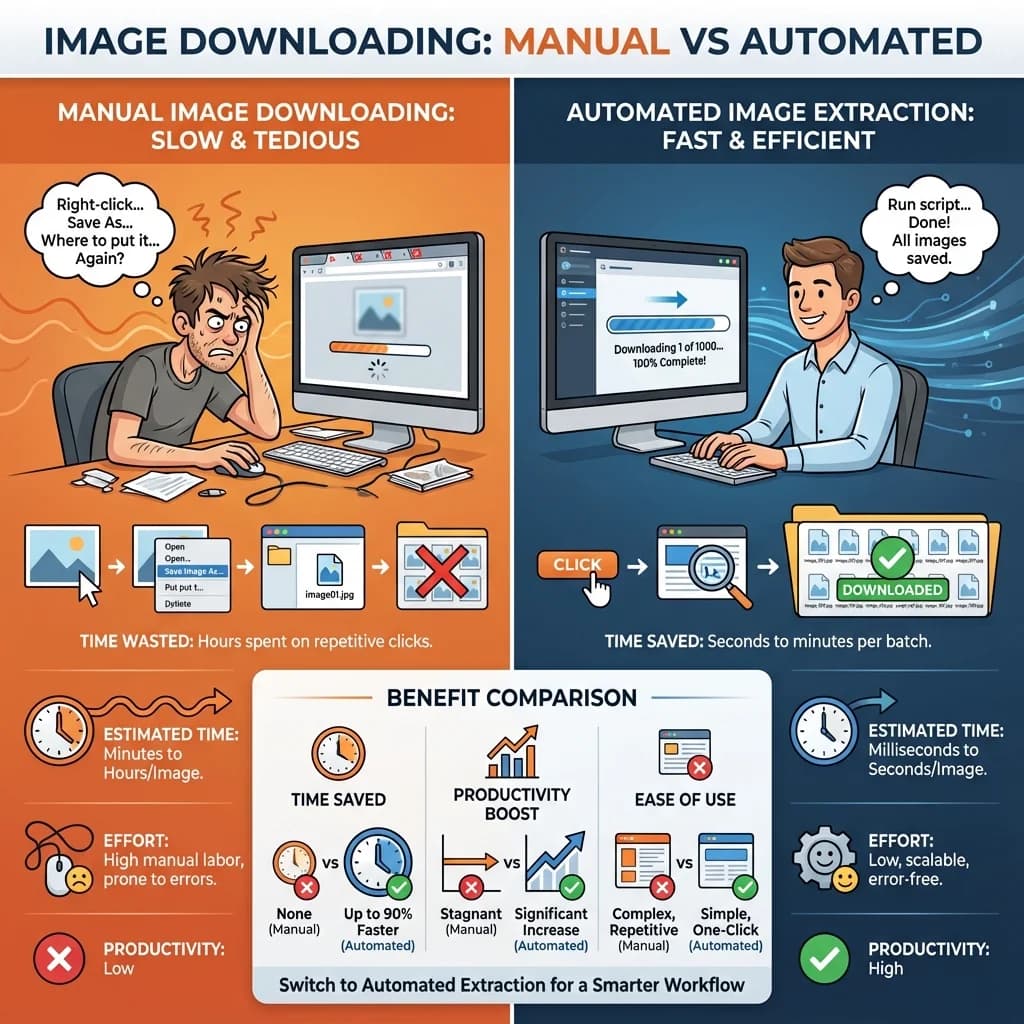 Manual vs Automated Image Extraction Comparison