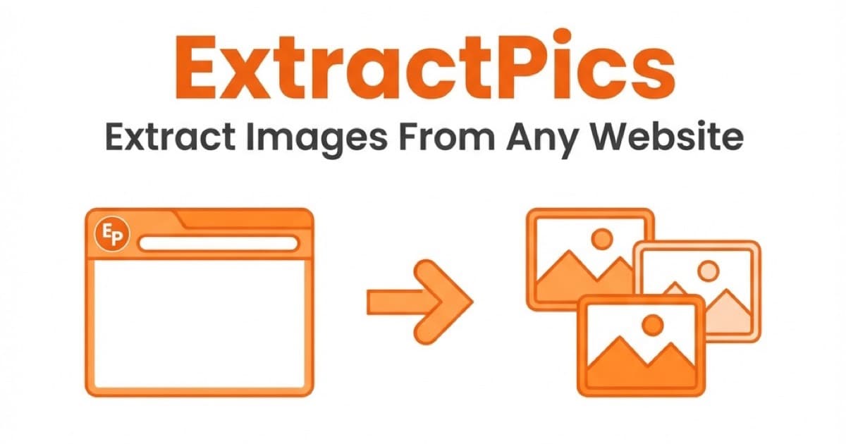 ExtractPics tool interface showing image extraction