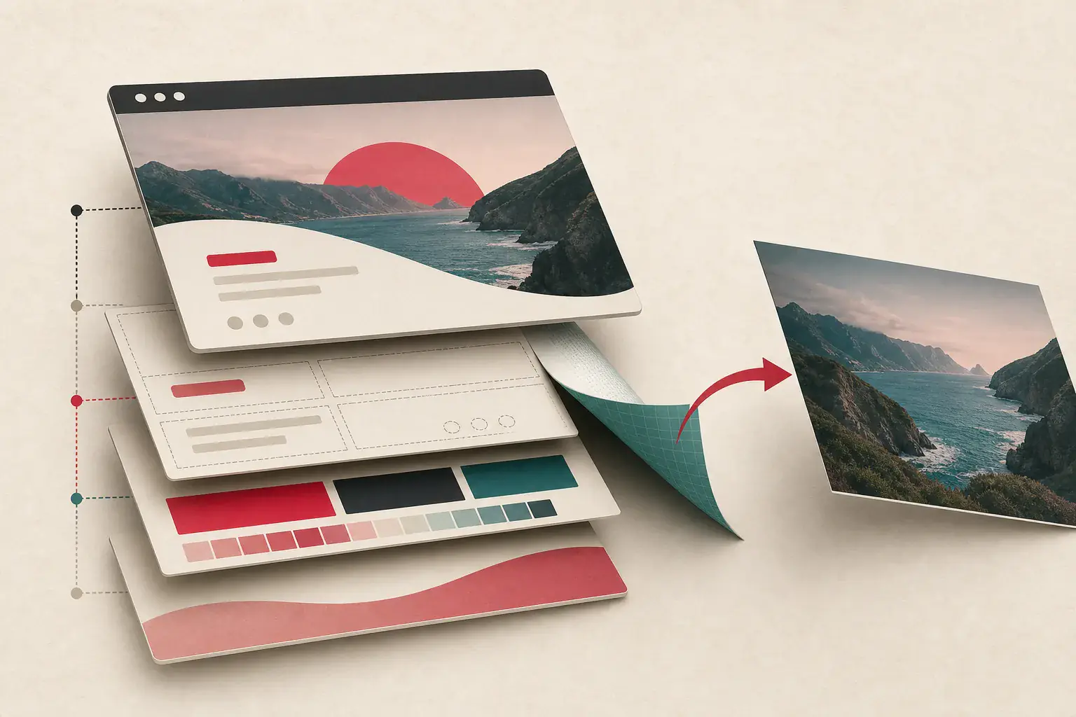 A browser panel revealing a background image hidden inside stacked CSS layers
