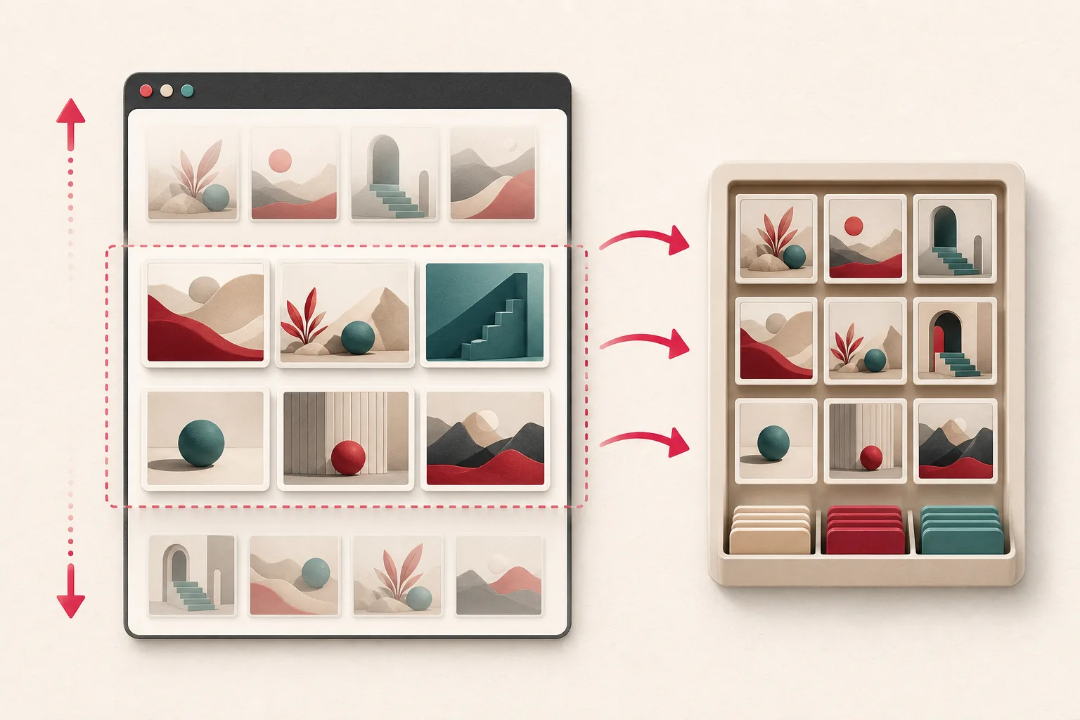 A virtualized gallery being collected into a persistent image manifest
