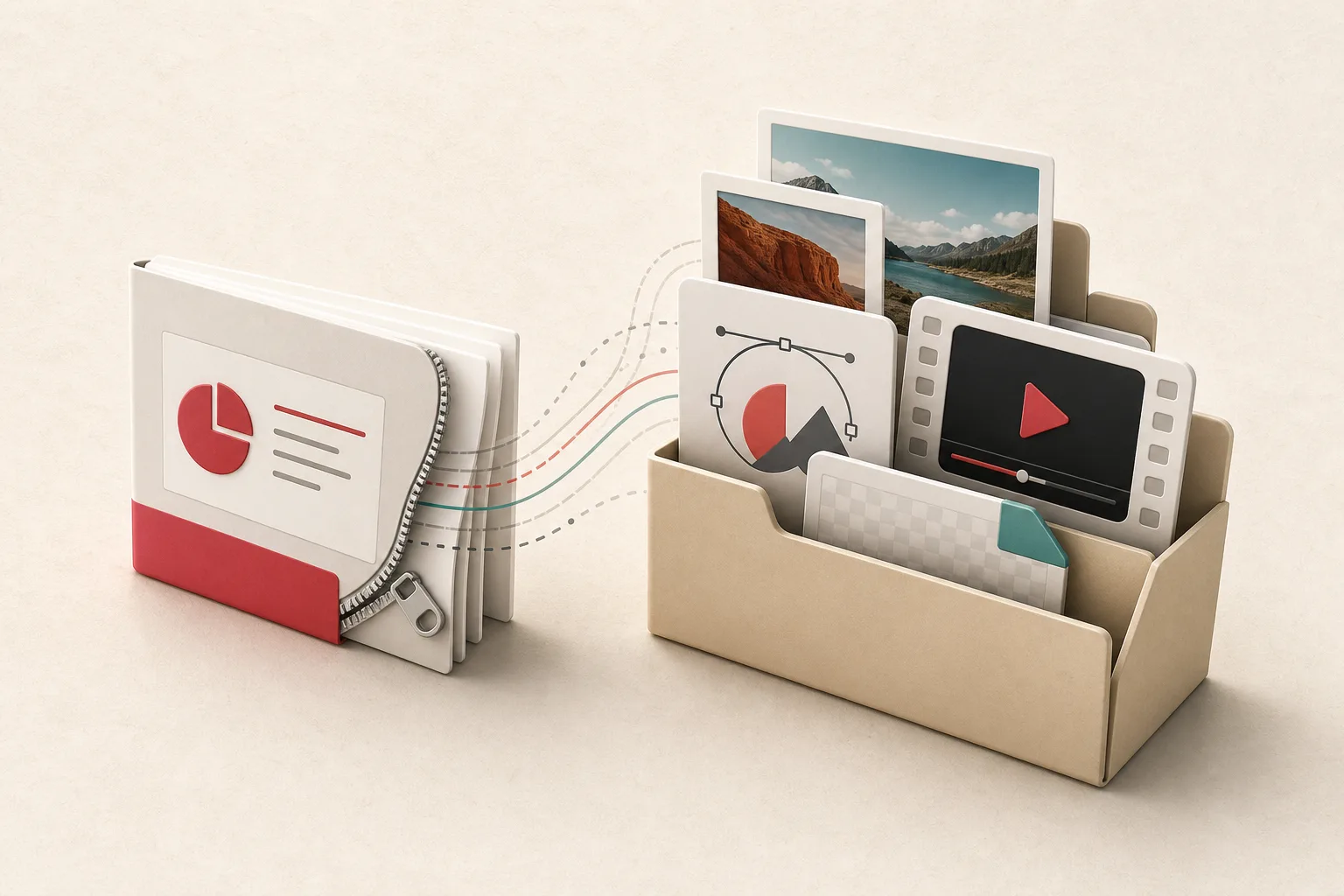 A PowerPoint package opening to reveal original media files