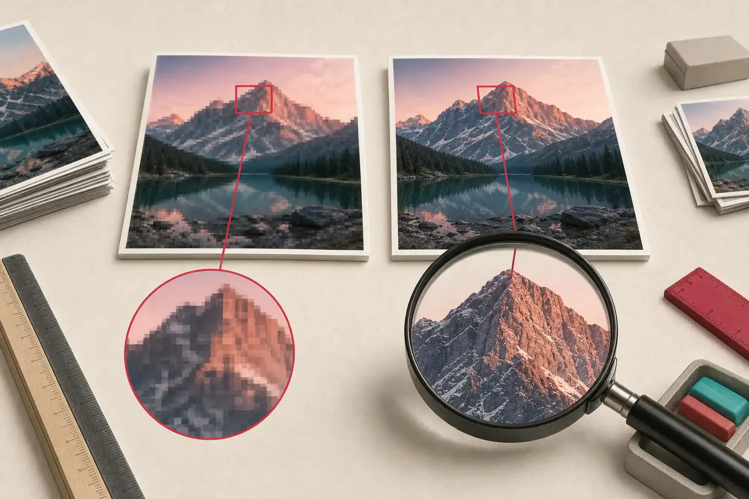 Image candidates compared by dimensions and real visual detail