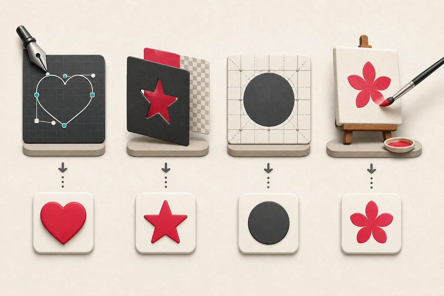 Different web icon systems compared without converting them to screenshots