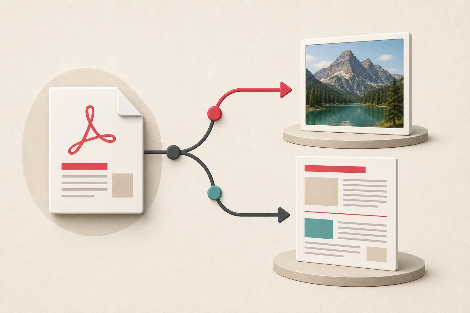 A PDF separating an embedded photograph from a rendered complete page