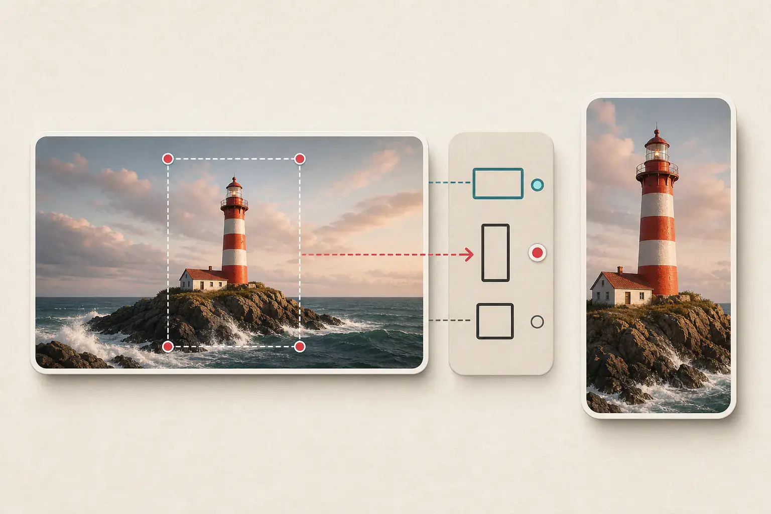 Responsive art direction using different crops of the same subject