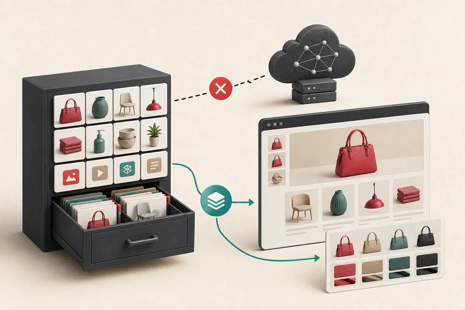 A store image backup being restored into a clean test storefront