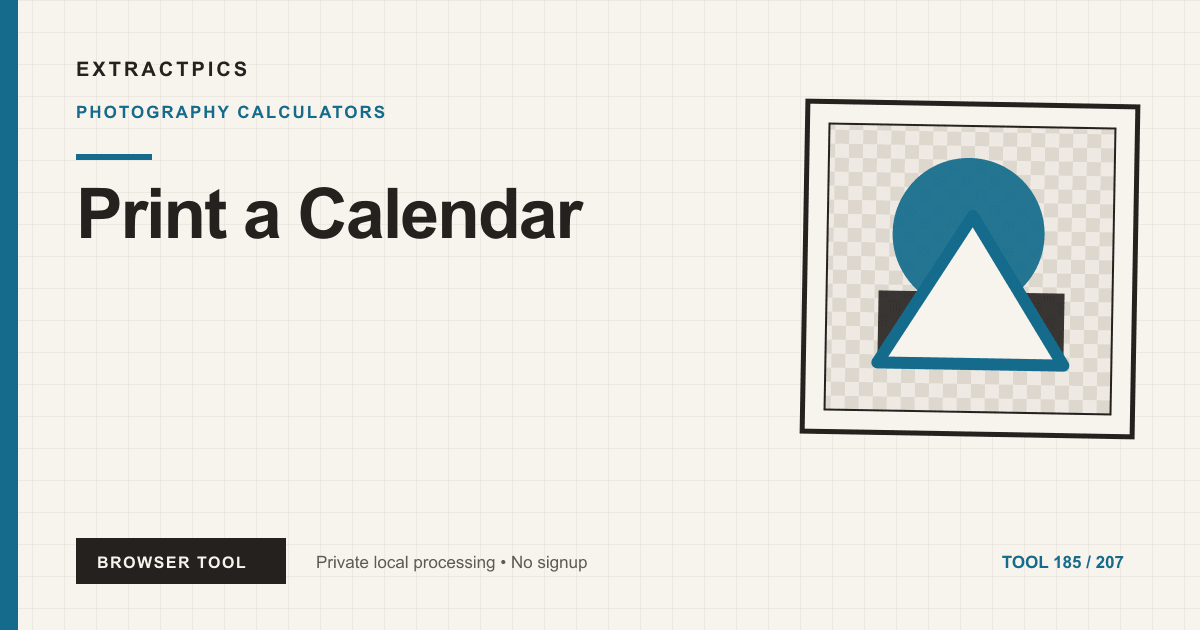 Print a Calendar online tool preview