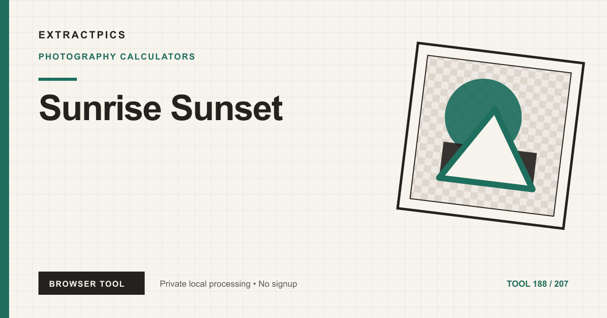 Sunrise Sunset online tool preview